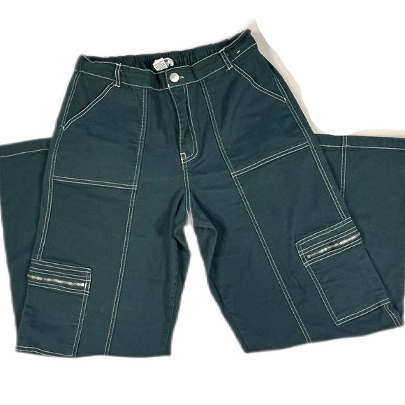 Rachel Paige Pants - Rachel Paige Green Cargo Style Wide Leg Pants Size Large